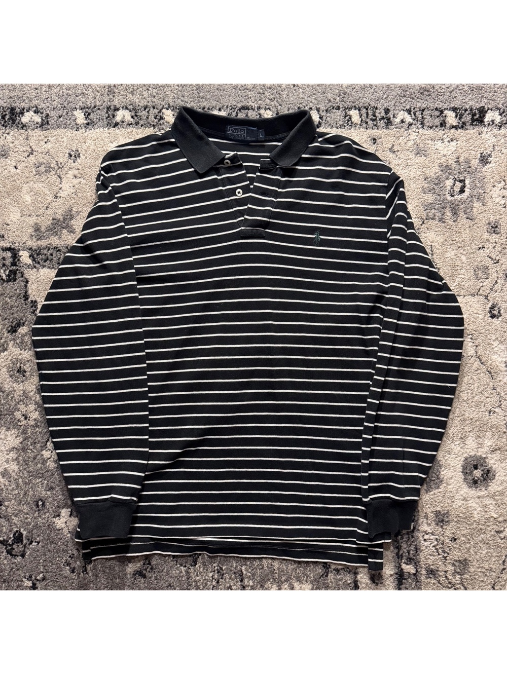 Polo Ralph Lauren Men's Long Sleeve Striped Polo Shirt SizeL